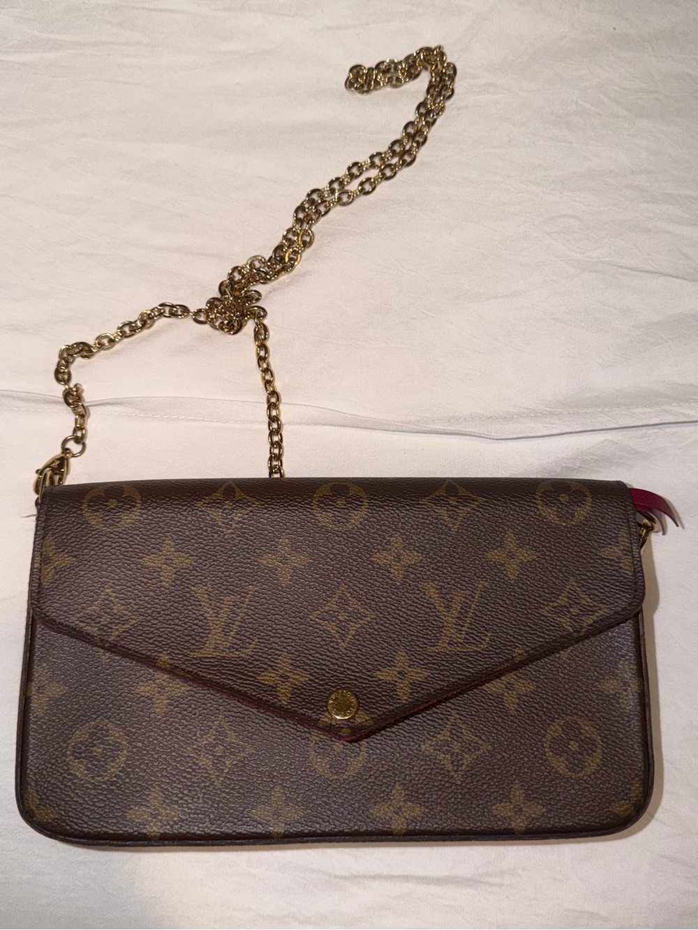 Louis Vuitton Félicie Pochette Monogram Canvas w/ Fuchsia Interior -Complete Set